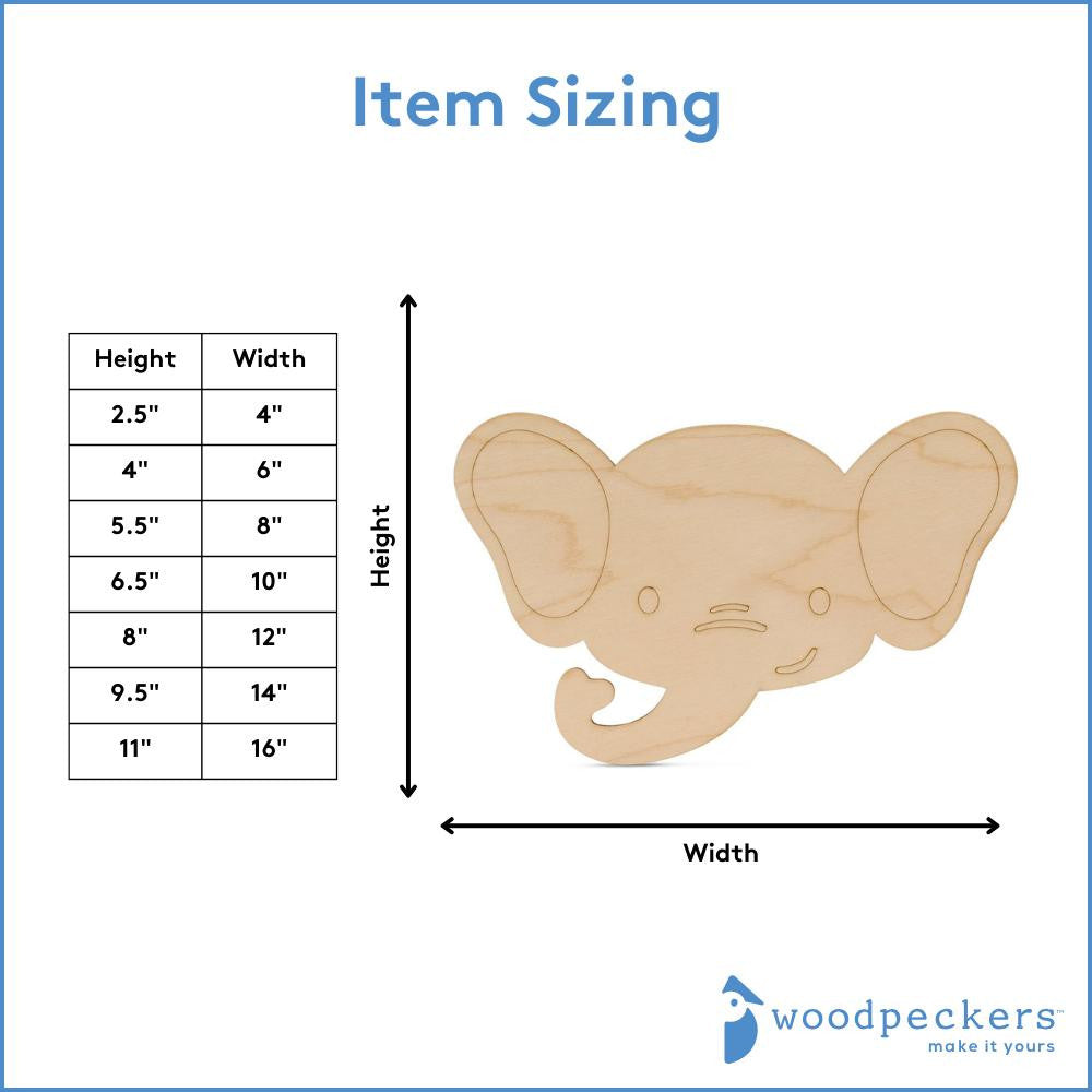 Woodpeckers Crafts Wood Elephant Cutout 