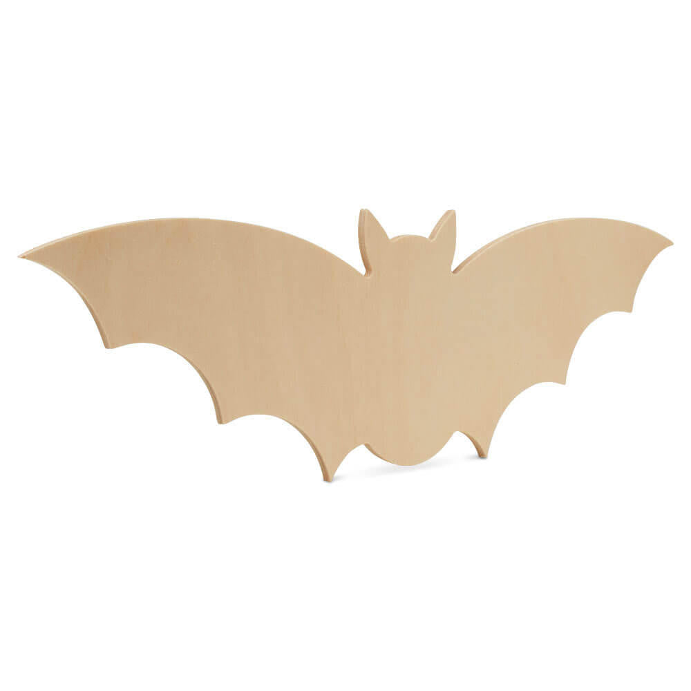 Woodpeckers Crafts Wood Halloween Bat Cutout, Large  16" x 5.25" 