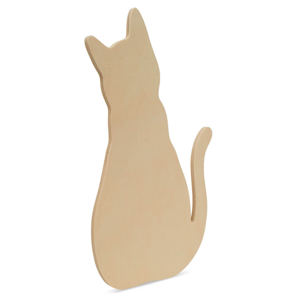 Woodpeckers Crafts Wood Halloween Cat Cutout, Large 12" x 7.3" 