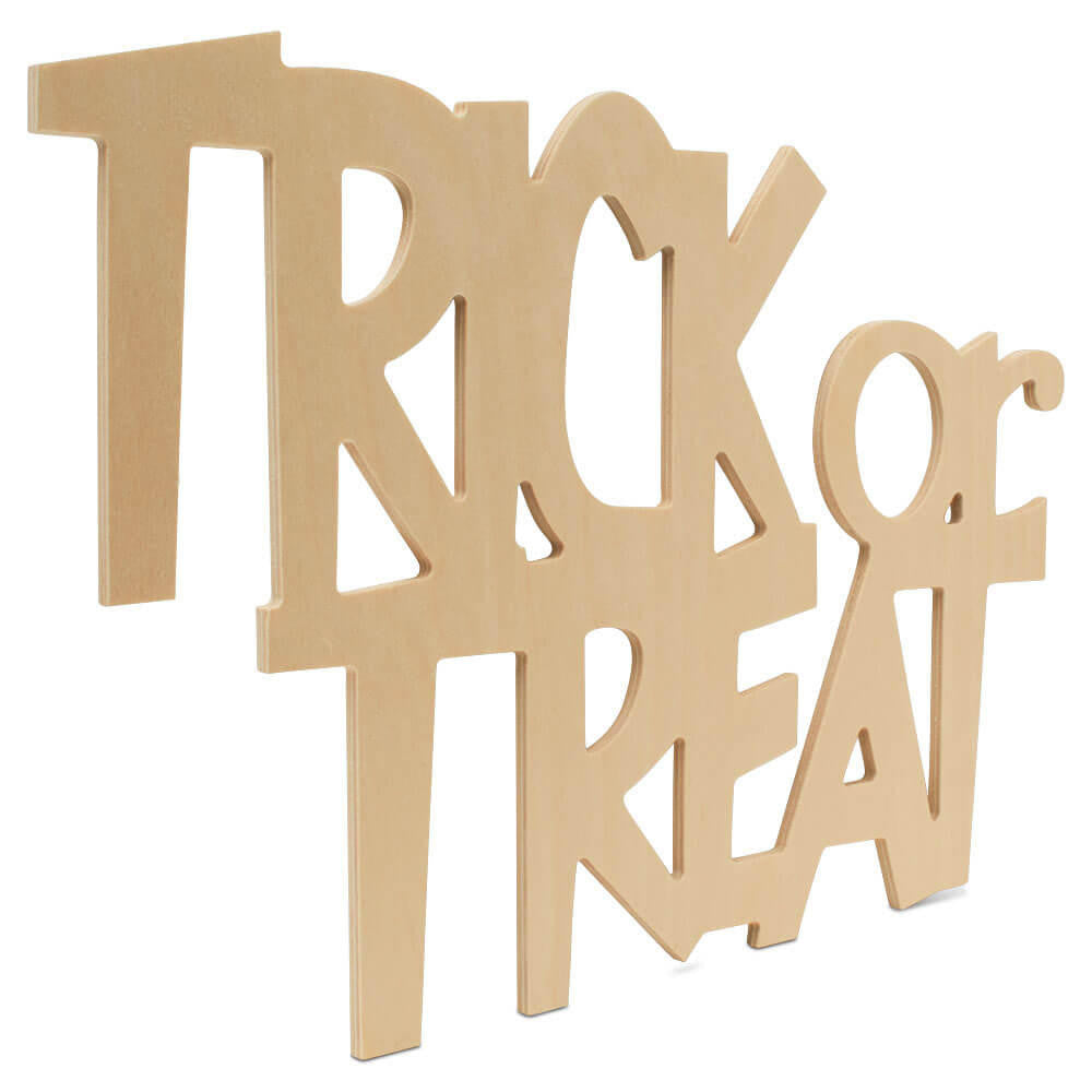 Woodpeckers Crafts Wood Halloween Trick Or Treat Cutout, 17.7" x 12" 