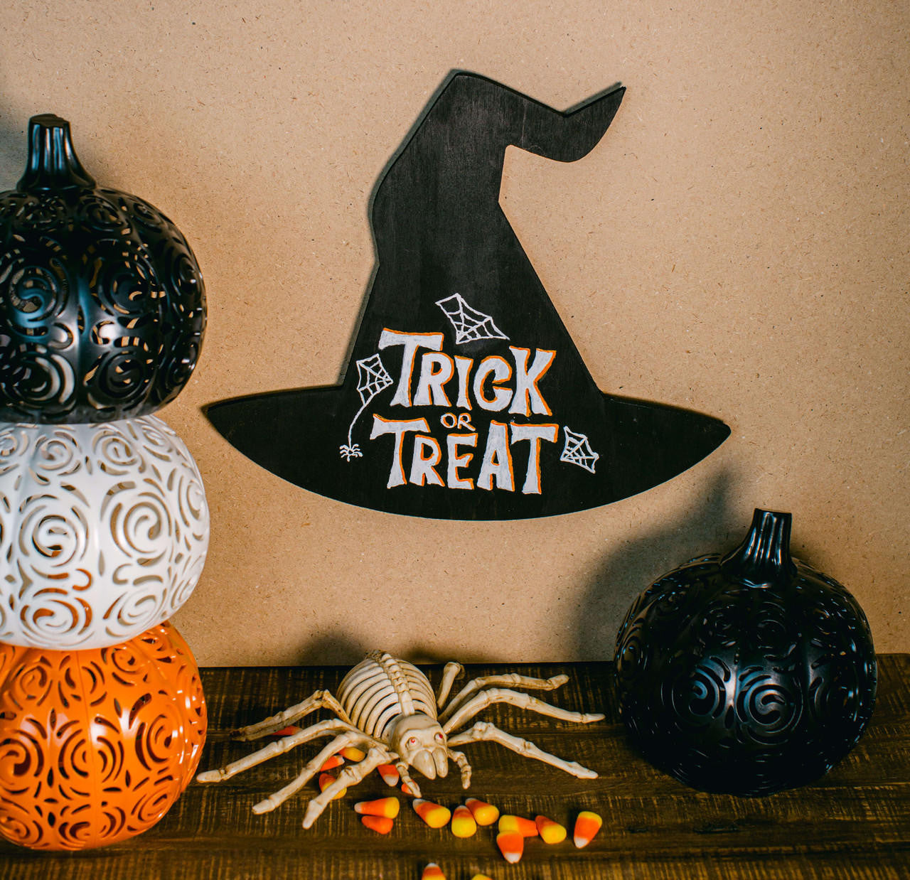 Woodpeckers Crafts Wood Halloween Witch's Hat Cutout, Large  12" x 10.5" 