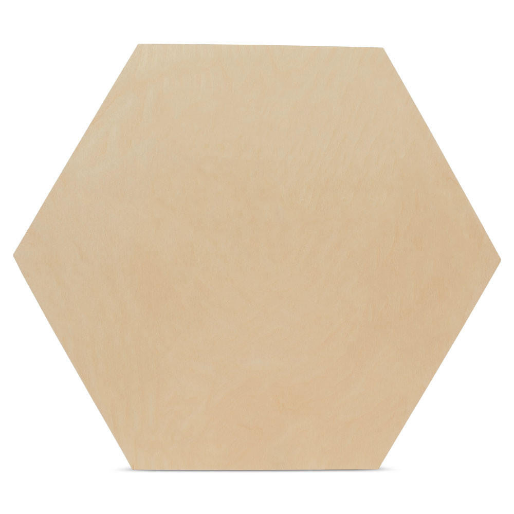 12" Wood Hexagon Cutout