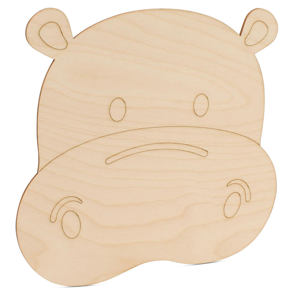 14" Wood Hippo Cutout