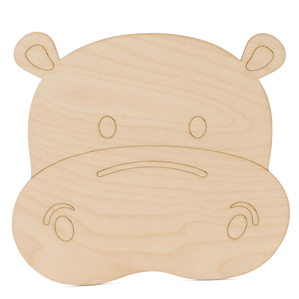 16" Wood Hippo Cutout