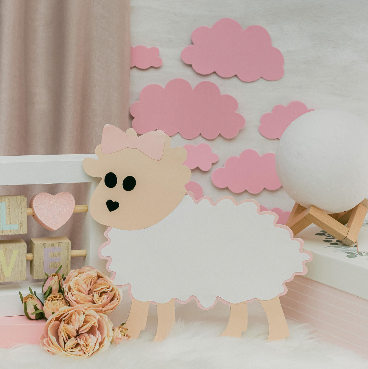 Woodpeckers Crafts Wood Lamb  Cutout Large, 12" x 11" 