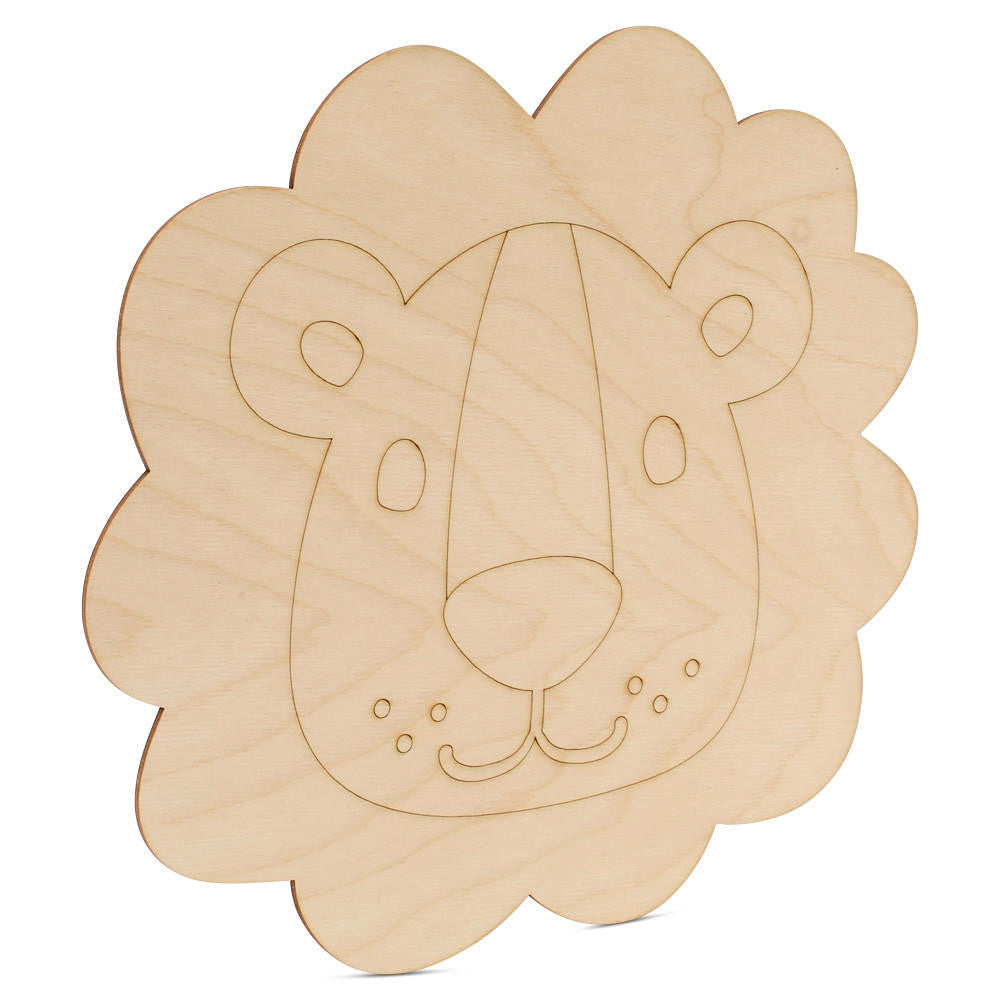 Woodpeckers Crafts Wood Lion Cutout 