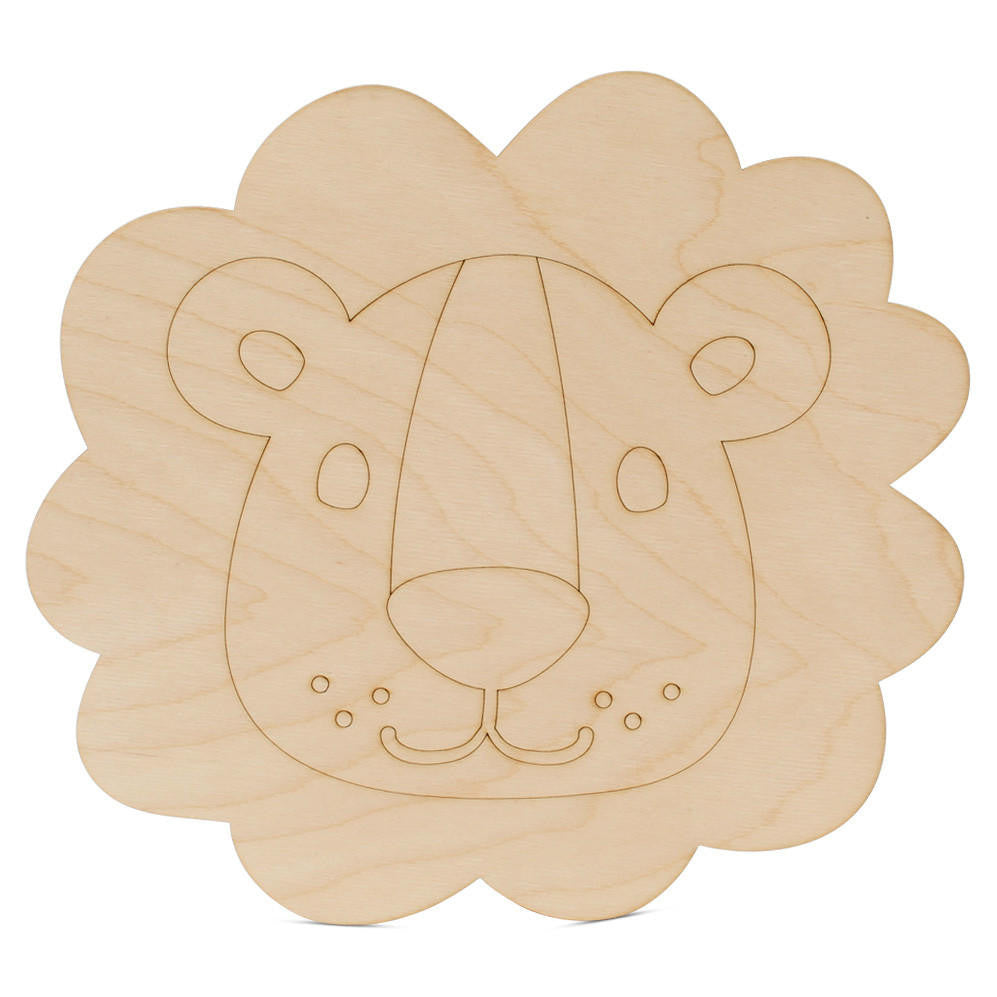 6" Wood Lion Cutout