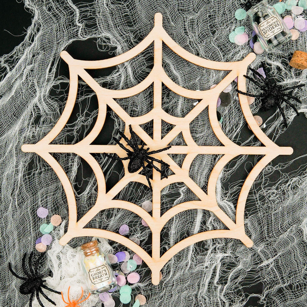 6" Wood Spider Web Cutout