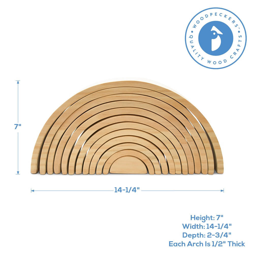 Wood  Stacking Rainbow, 14.5" x 7" x 2.75"
