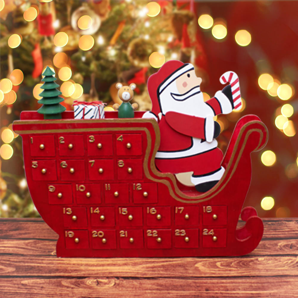 Woodpeckers Unfinished Wood Christmas Sleigh Advent Calendar 